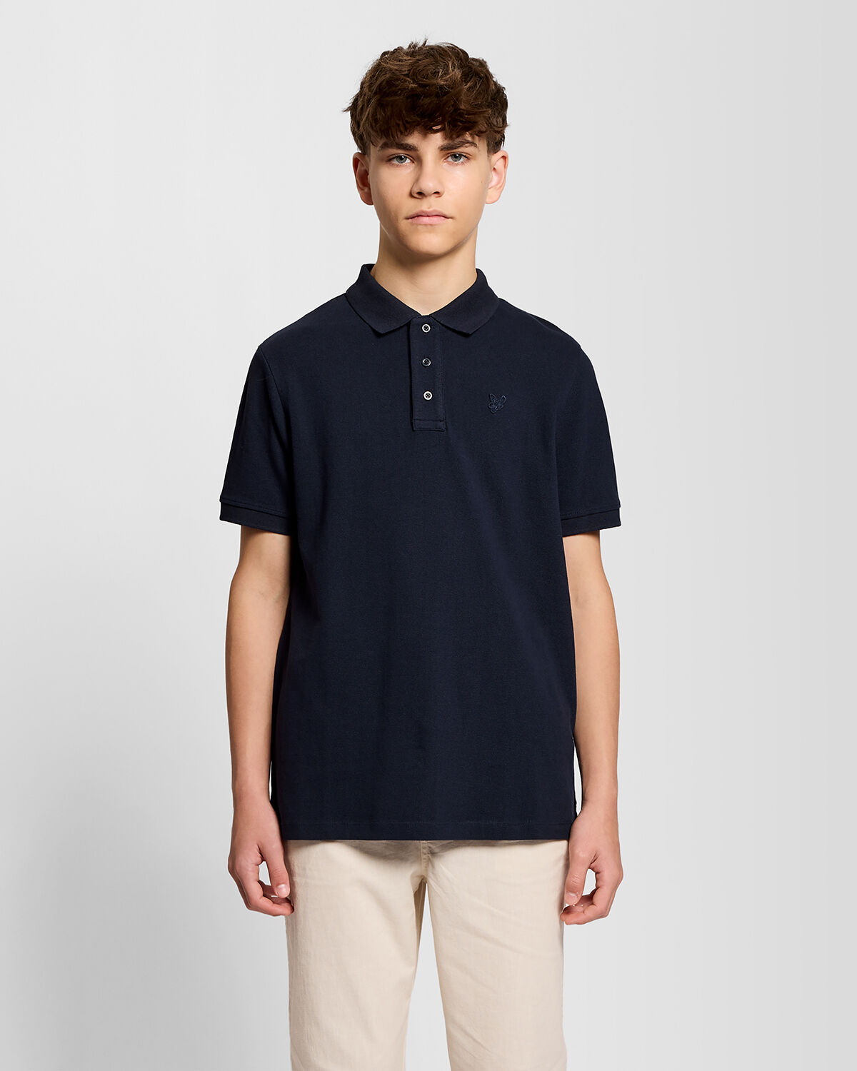 Dunkelblau LYLE & SCOTT T-shirt LINEN POLO SHIRT - large