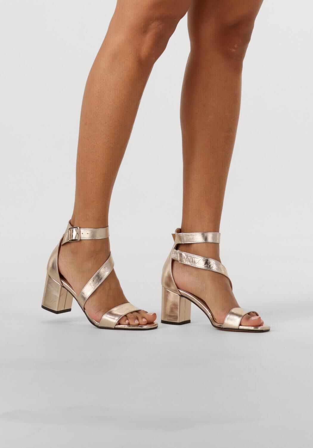 Goldfarbene NOTRE-V Sandaletten mit Absatz 16036 - large