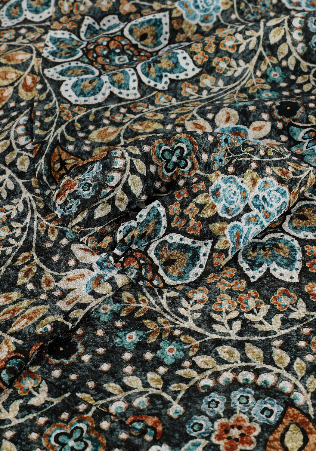 Wei&szlig;e SUMMUM Blusen TOP FLOWERS AND LEAVES - large