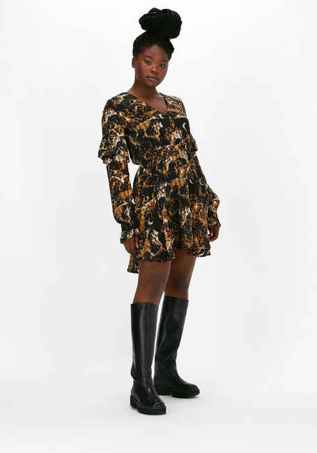 Braune SCOTCH & SODA Minikleid PRINTED LONG-SLEEVED MINI-DRES - large