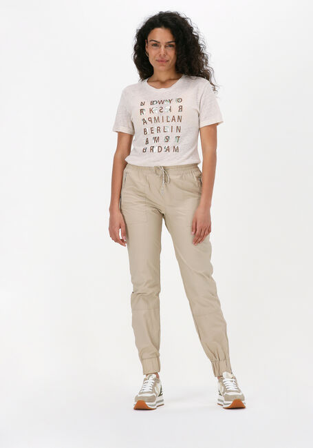 Beige SUMMUM T-shirt TEE CITY ARTWORK LINEN JERSEY - large