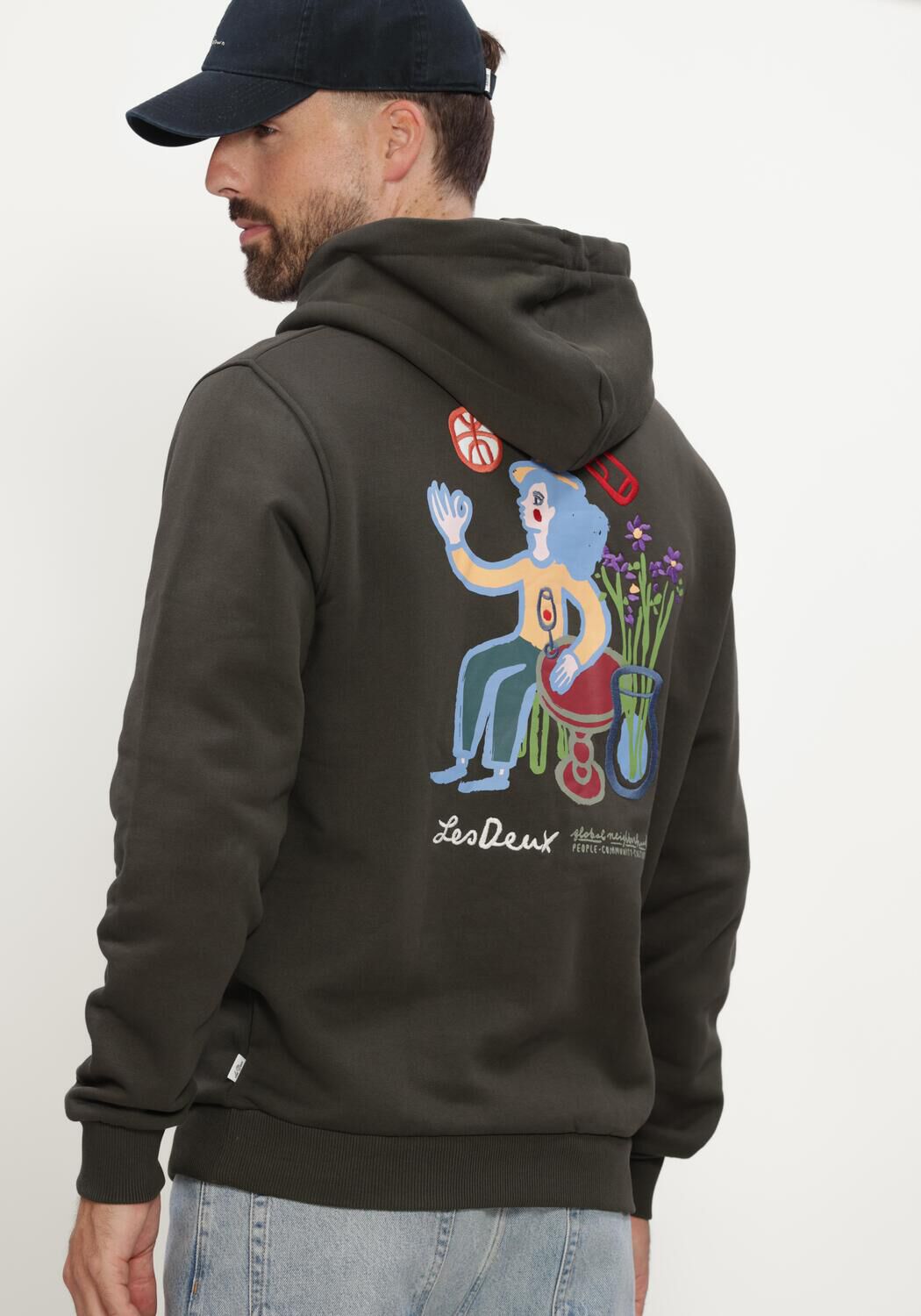 Gr&uuml;ne LES DEUX Pullover RURAL HOODIE - large