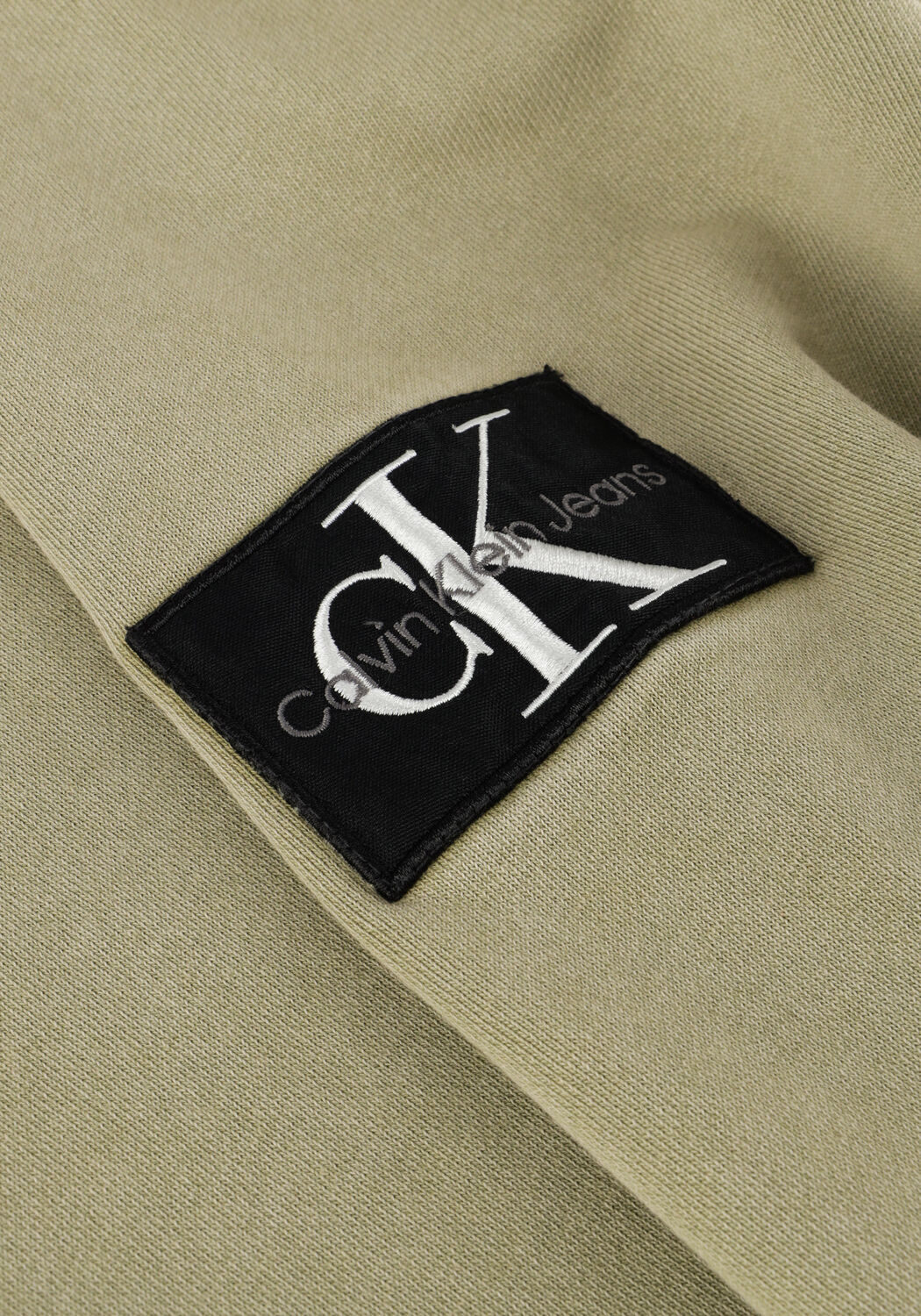 Gr&uuml;ne CALVIN KLEIN Sweatshirt WASHED BADGE CREW NECK - large