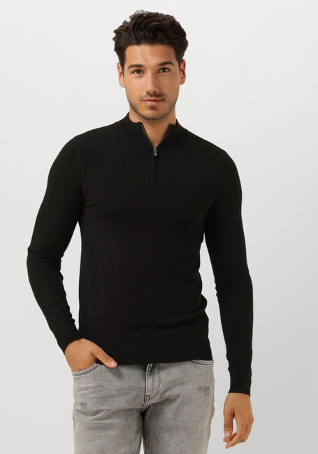 Schwarze PURE PATH Pullover ESSENTIAL KNITWEAR HALFZIP SWEATER - large