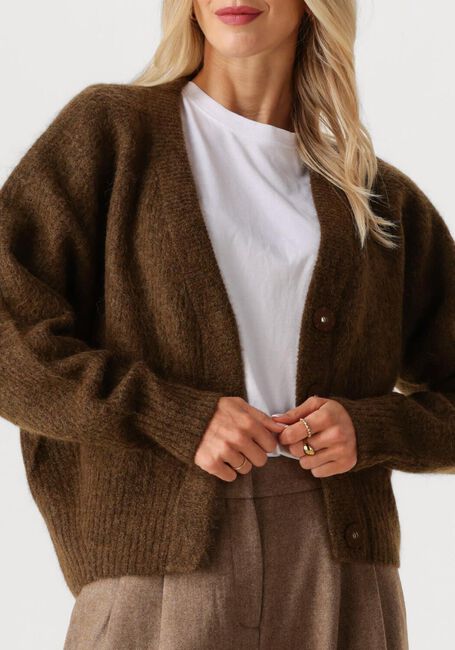Braune SECOND FEMALE Strickjacke BROOKY KNIT BOXY SPENCER - large