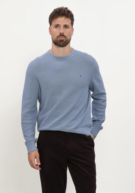 Blaue TOMMY HILFIGER Pullover PIMA CTN CASH STRUCTURE CREWNECK - large