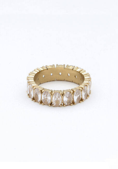 Goldfarbig NOTRE-V Ring RING STRASS CRYSTAL - large