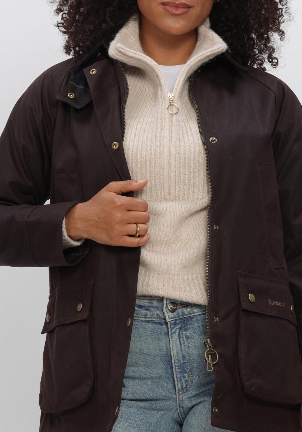 Braune BARBOUR Jack ACORN WAX JACKET - large