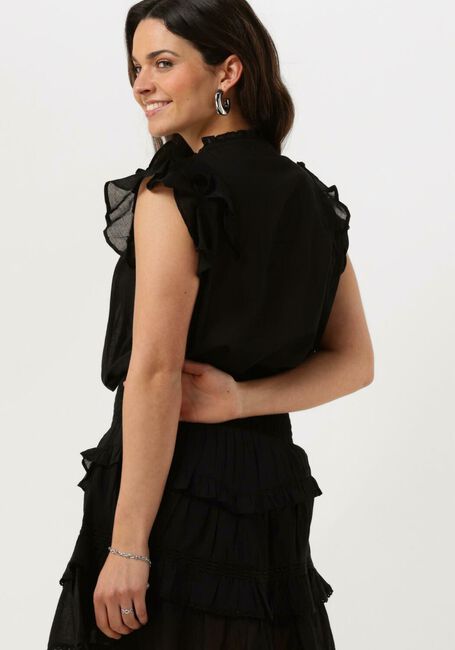 Schwarze NOTRE-V Top VOILE TOP SHORT SLEEVES - large