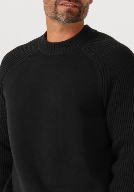 Schwarze SELECTED MEN Pullover SLHDERECK LS KNIT RELAXER RIB MOCK NECK - large