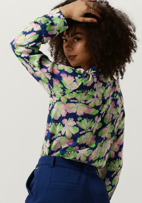 Blaue POM AMSTERDAM Blusen MILA LILIES BLUE BLOUSE - large