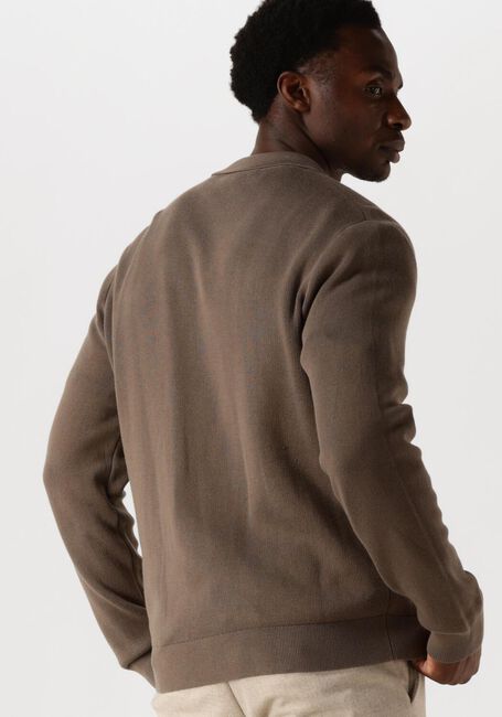 Braune SELECTED HOMME Strickjacke SLHMATTIS LS KNIT POLO CARDIGAN - large