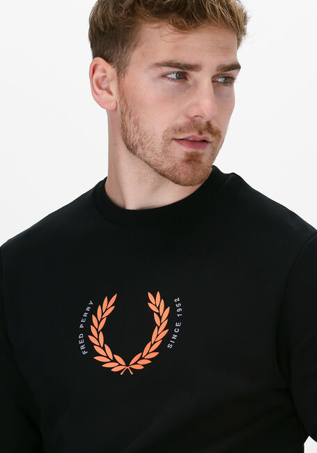 Schwarze FRED PERRY Sweatshirt LAUREL WREATH SWEATSHIRT - large