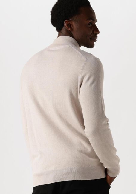 Beige LYLE & SCOTT Pullover COTTON MERINO QUARTER ZIP JUMPER - large