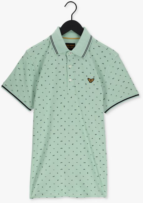Grüne PME LEGEND Polo-Shirt SHORT SLEEVE POLO FINE PIQUE ALL OVER PRINT - large