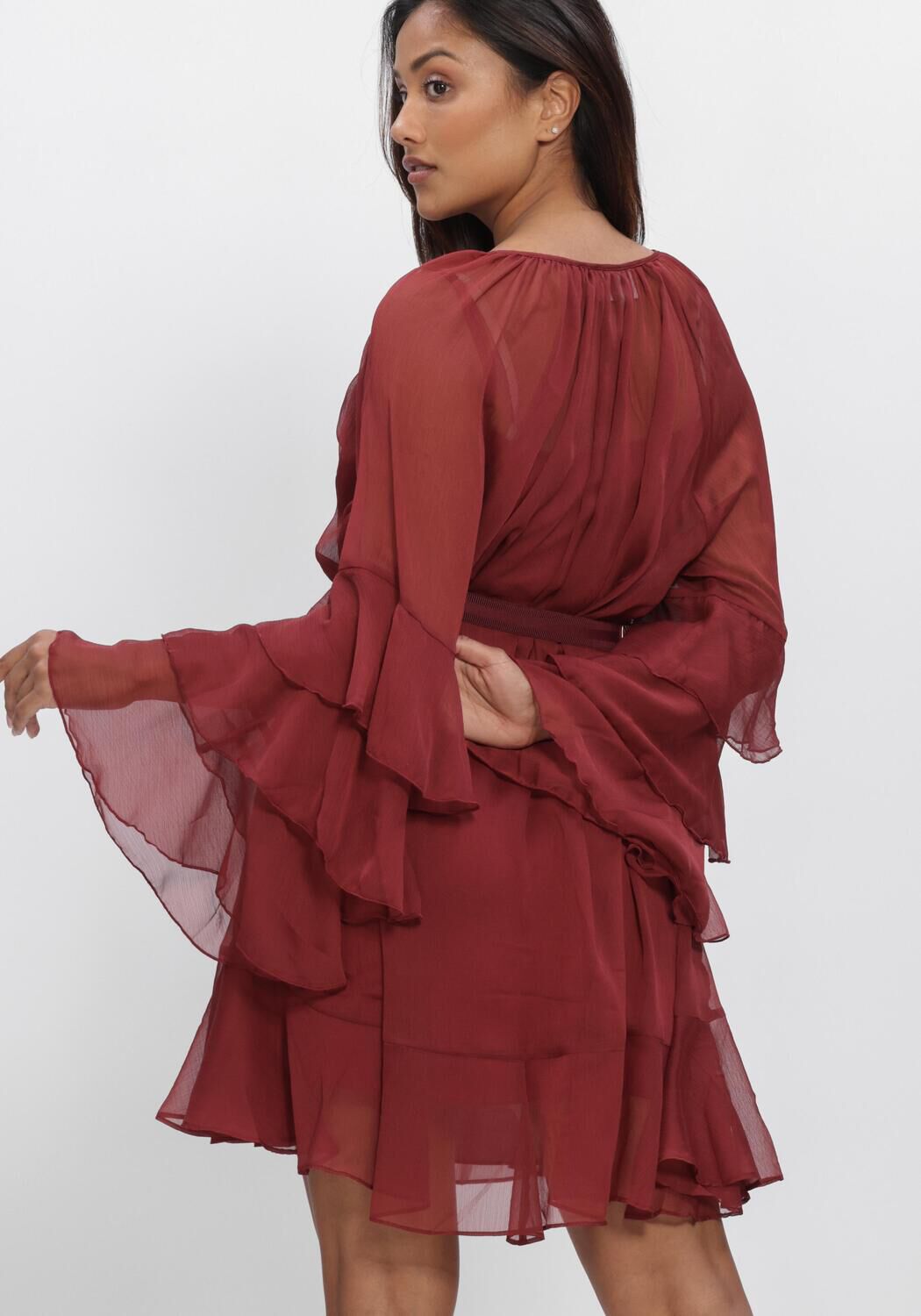 Bordeaux DANTE6 Minikleid SOLSTICE BOHO CHIFFON SHORT DRESS - large