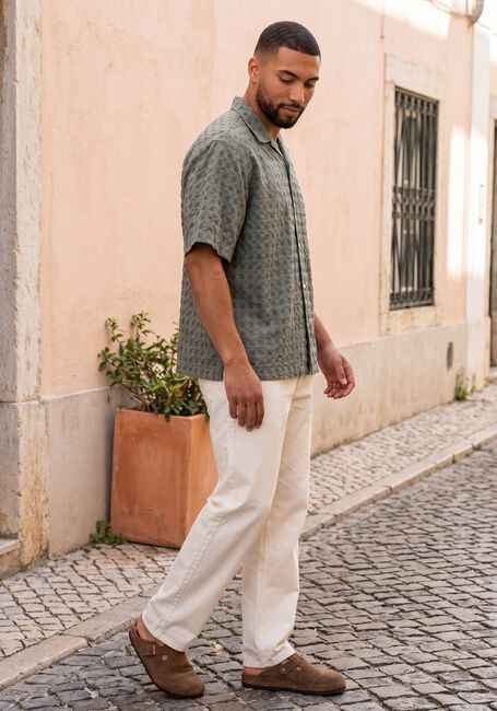 Gr&uuml;ne SELECTED MEN Hemden SLHRLXMONTY TEXTURE SS SHIRT - large