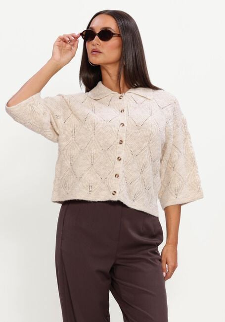 Beige OBJECT Pullover OBJKAISA FLORA 3/4 LO KNIT CARDIGAN NOOS - large