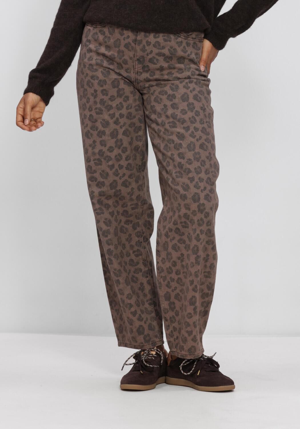Braune BY-BAR Weite Hose LEW CHEETAH CHOCOLATE PANTS - large