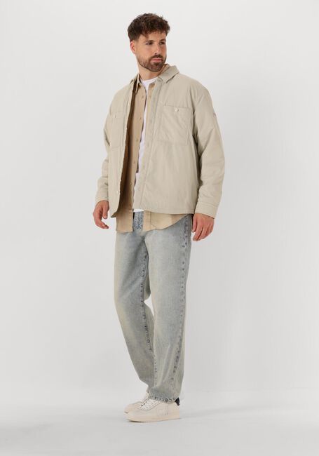 Beige CALVIN KLEIN Casual-Oberhemd LINEN COTTON S/S SHIRT - large