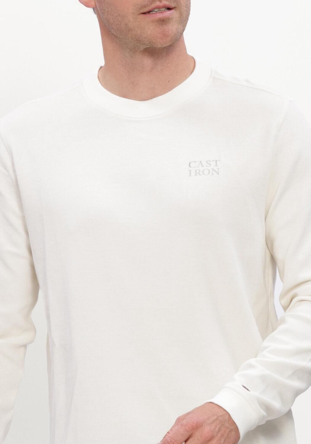 Nicht-gerade weiss CAST IRON T-shirt LONG SLEEVE R-NECK REGULAR FIT WAFFLE - large