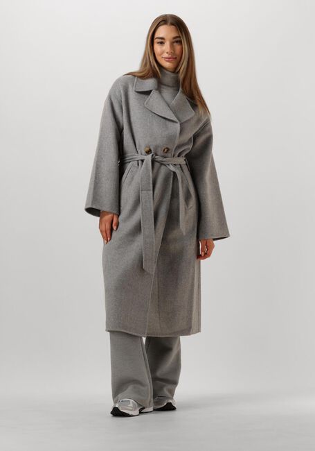 Graue SUMMUM Mäntel LONG COAT WOOL CLASSIC - large