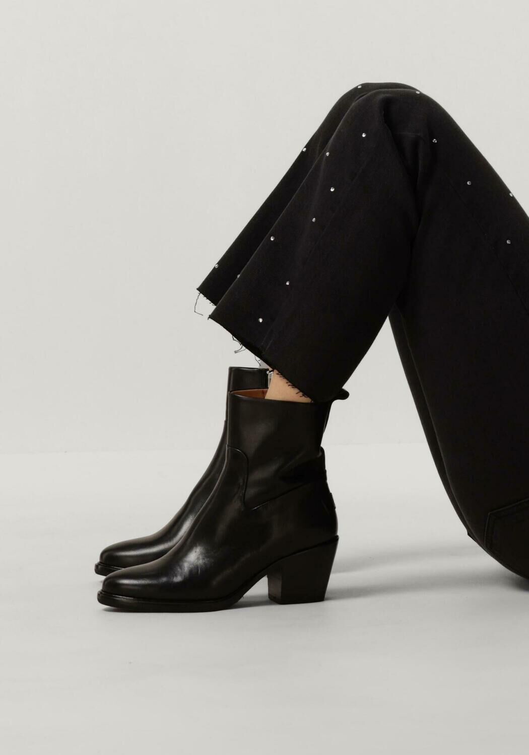 Schwarze SHABBIES Stiefeletten JULIE - large