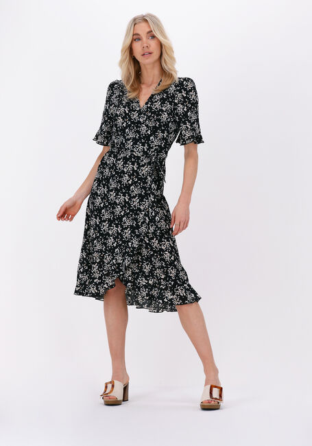 Schwarze SUMMUM Midikleid WRAP DRESS PRINTED POLYESTER - large