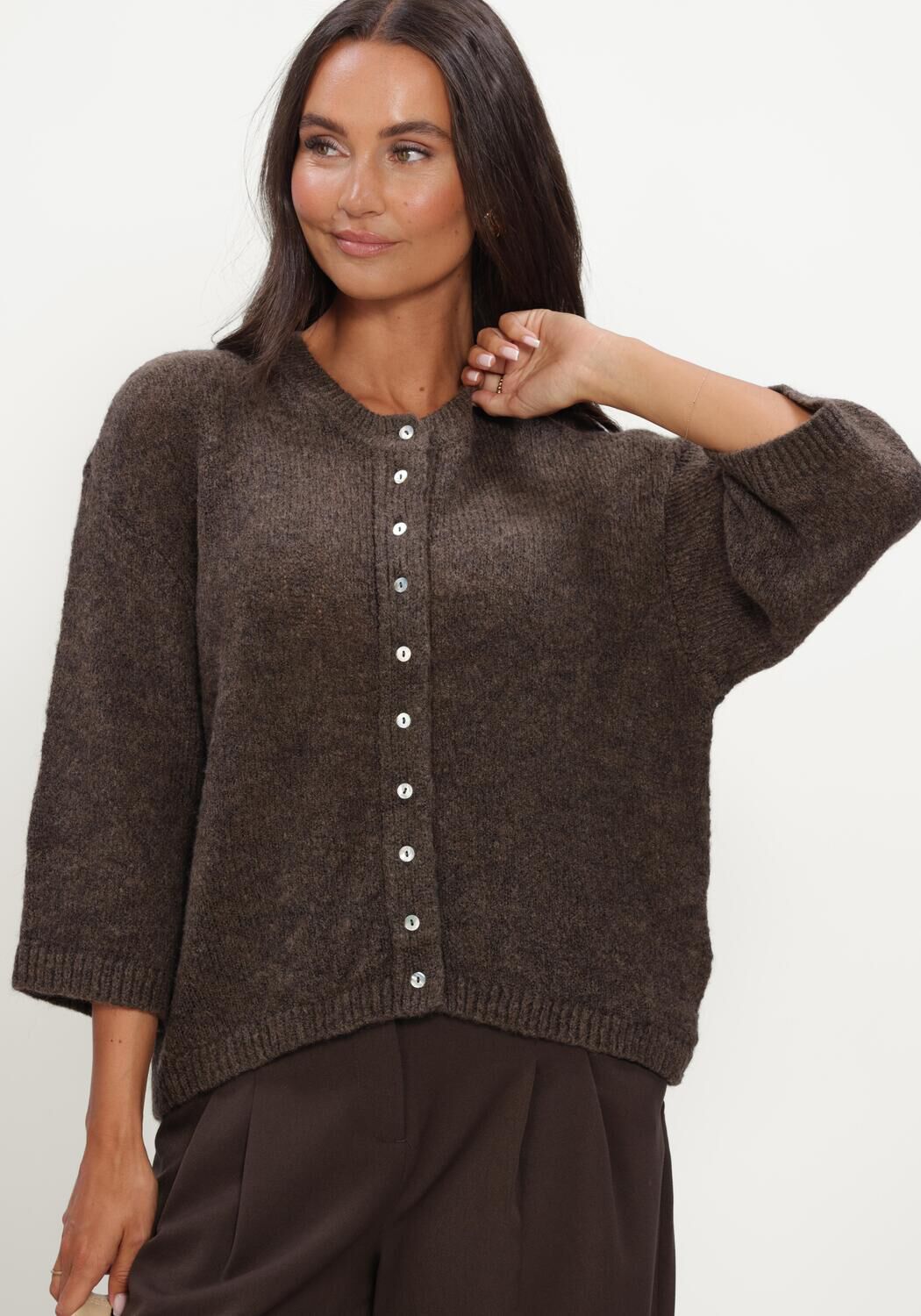 Braune MODSTR&Ouml;M Pullover & Cardigans BAILORMD CARDIGAN - large
