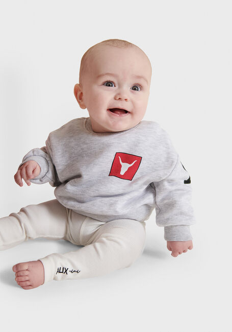 Graue ALIX MINI Sweatshirt BABY KNITTED PATCH SWEATER - large
