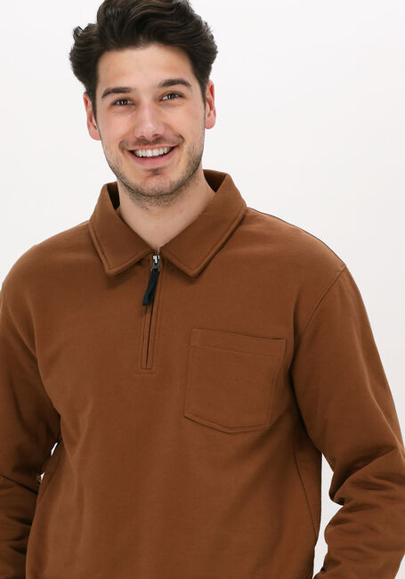 Braune SELECTED HOMME Pullover SLHRELAXREID HALF ZIP SWEAT W - large