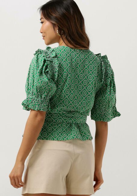 Grüne SCOTCH & SODA Top WRAP TOP WITH BRODERIE ANGLAISE - large