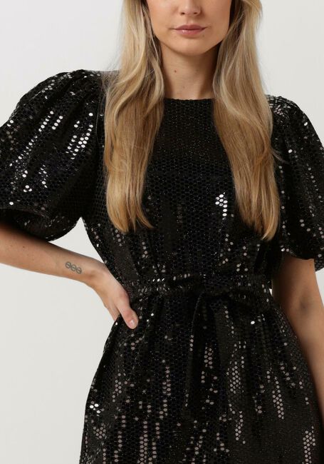 Schwarze SELECTED WOMEN Minikleid SANDY 3/4 SHORT O-NECK DRESS - large