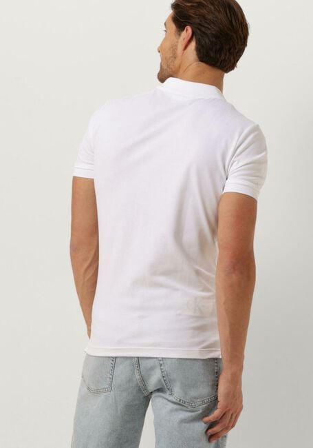 Weiße CALVIN KLEIN Polo-Shirt CK EMBRO BADGE SLIM POLO - large