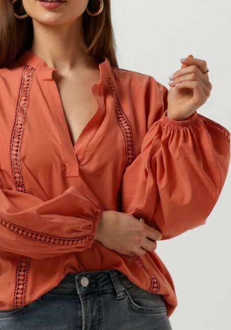 Orangene SUMMUM Blusen TOP LACE ACCENT TENCEL/COTTON - large
