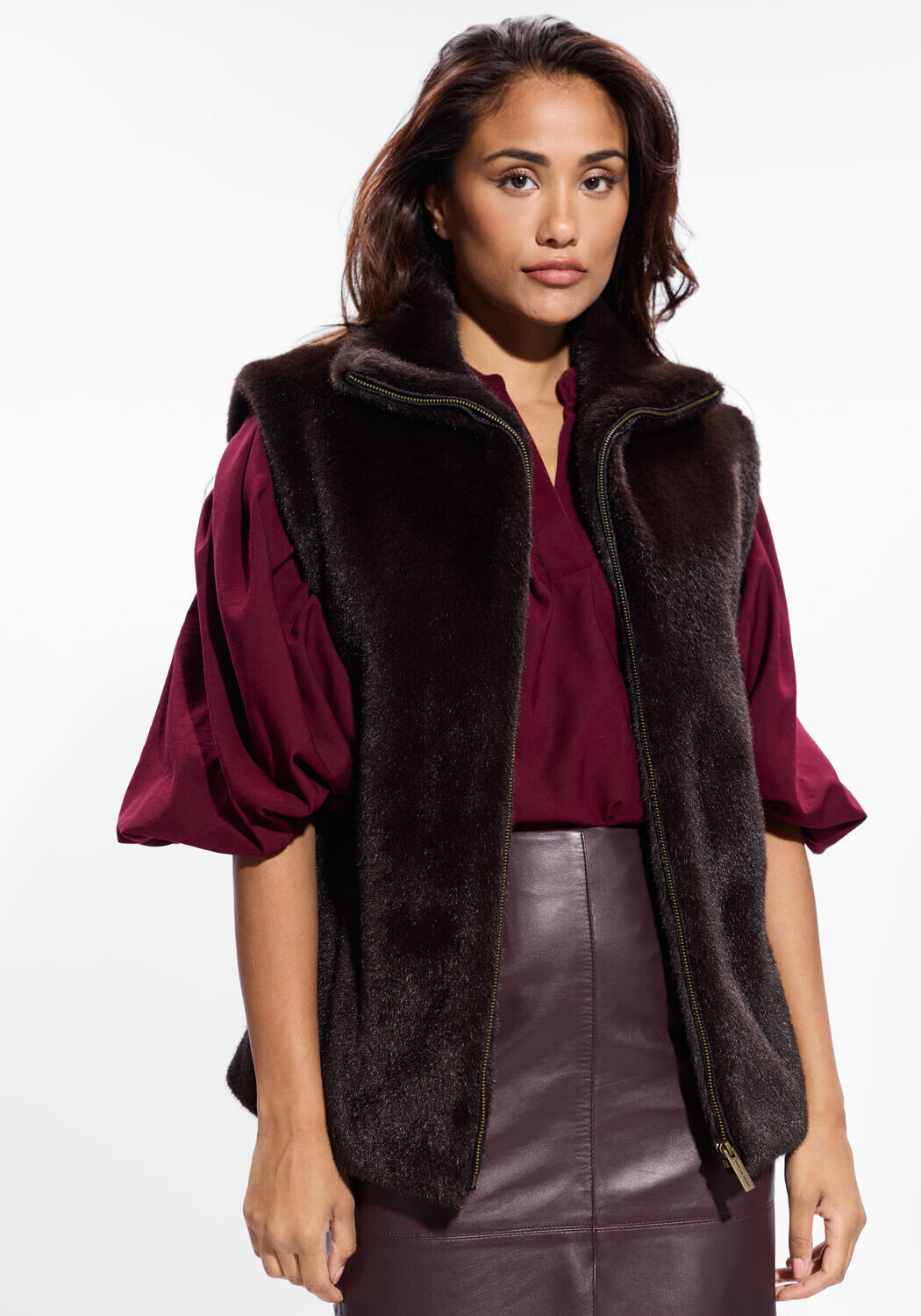 Braune VANESSA BRUNO Bodywarmer FURO BLOUSON SM - large