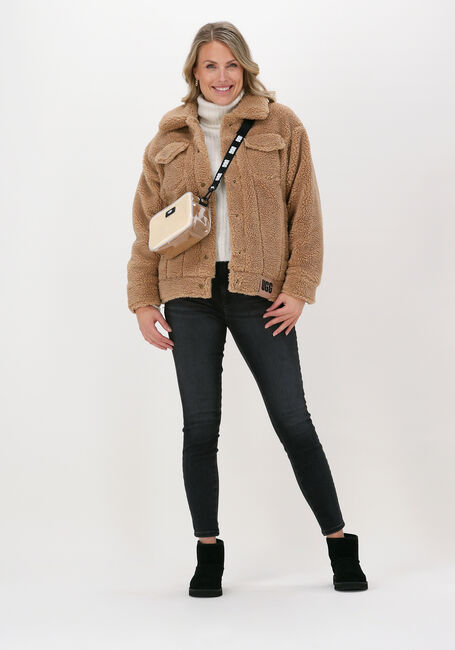Camelfarbene UGG Teddy-Jacke W FRANKIE SHERPA TRUCKER JACKE - large