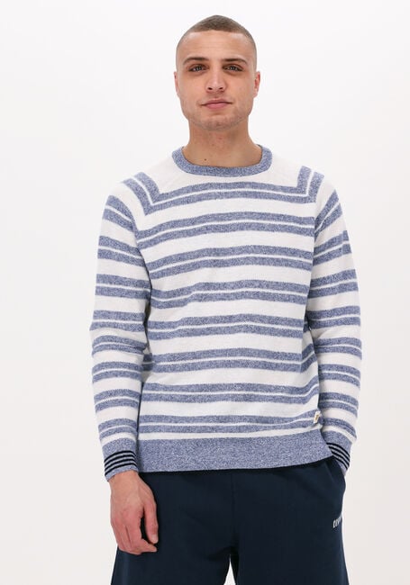 Blaue SCOTCH & SODA Pullover STRUCTURED KNIT LINEN-BLEND CREWNECK PULLOVER - large