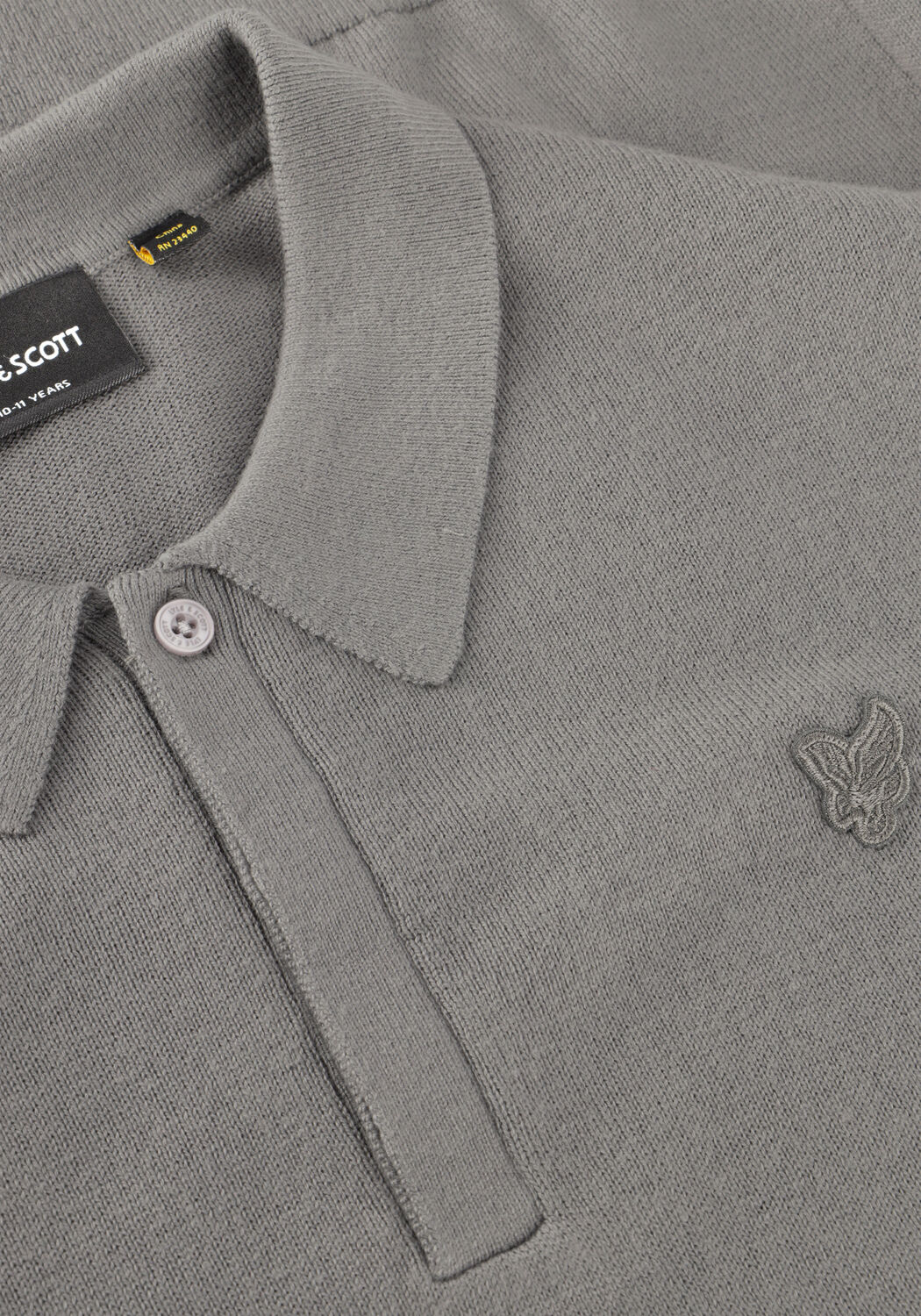 Graue LYLE & SCOTT Polo-Shirt LS KNITTED POLO SHIRT - large