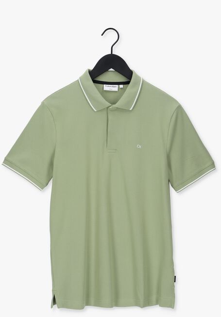 Grüne CALVIN KLEIN Polo-Shirt STRETCH PIQUE TIPPING SLIM POLO - large
