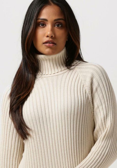 Beige Y.A.S. Midikleid YASMAVI KNIT MIDI ROLLNECK DRESS - large