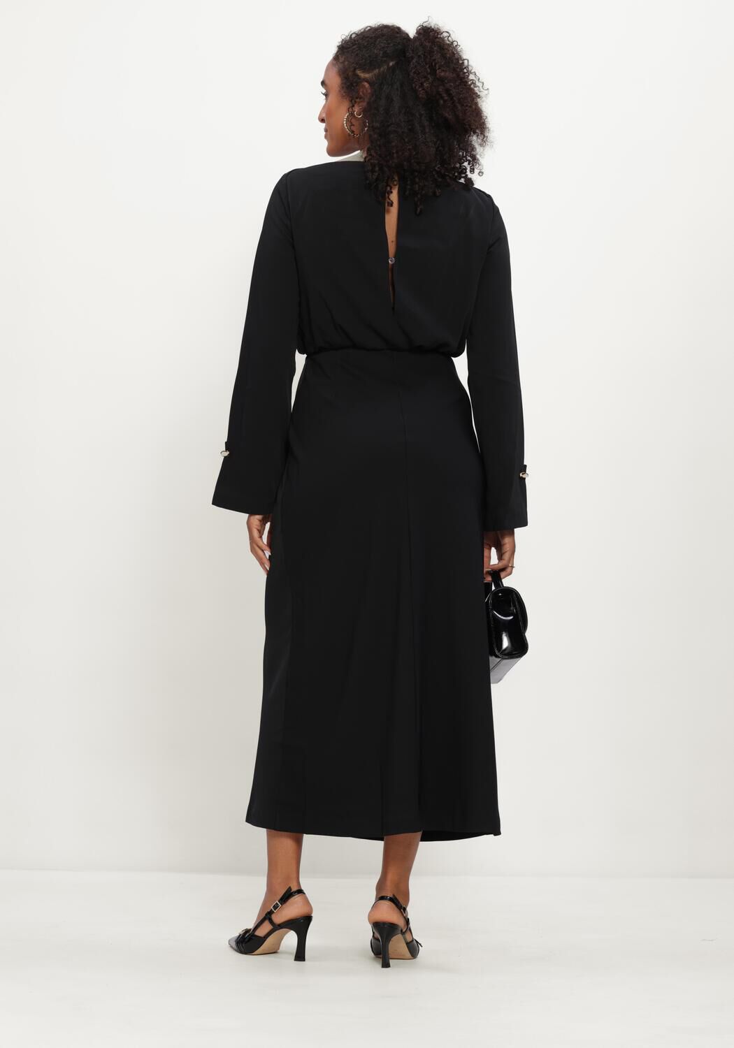 Schwarze LINA LOCCHI Maxikleid LL-BETH - large