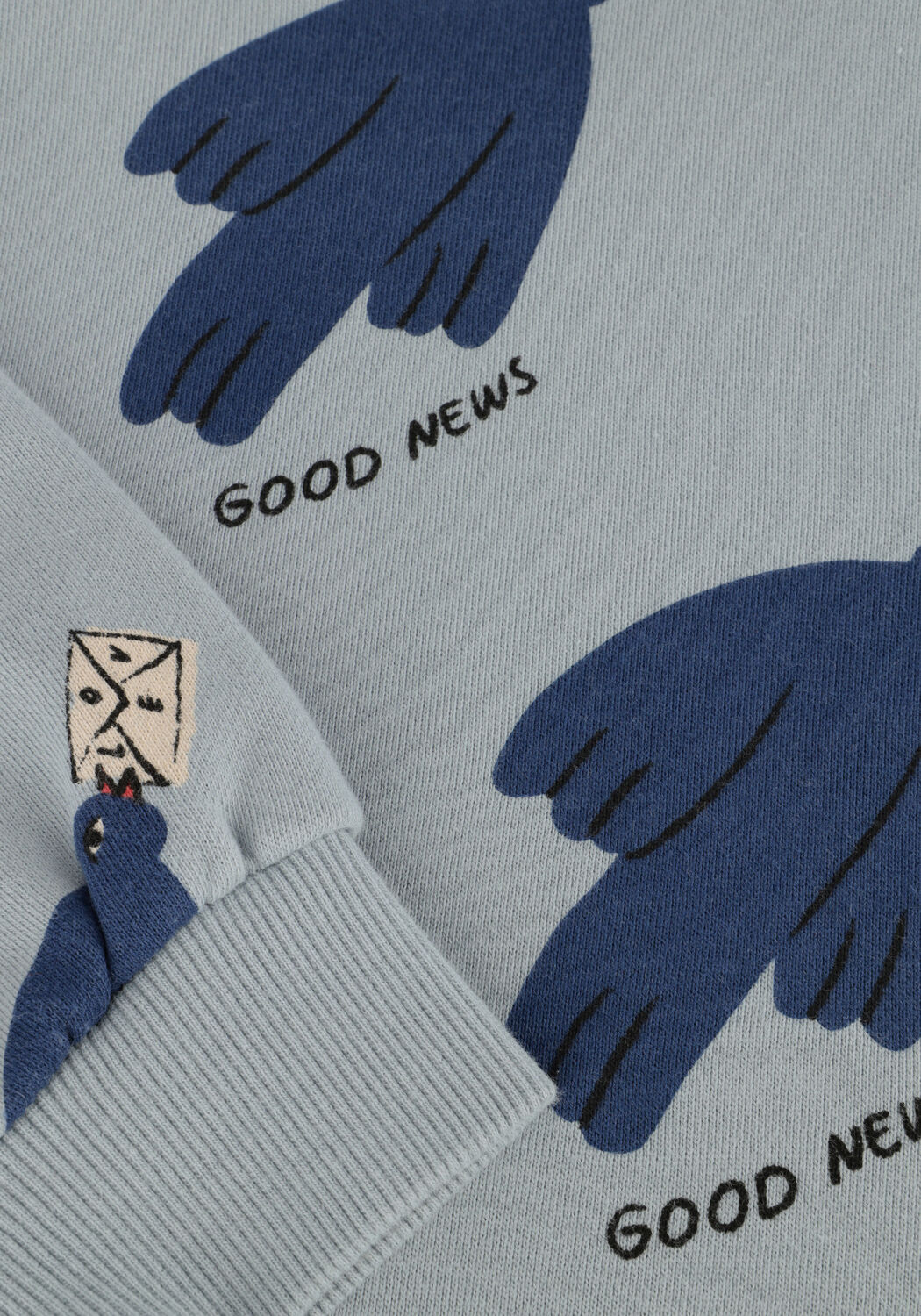 Hellblau Jelly Mallow Sweatshirt BIRD SWEATSHIRT BLUE - large