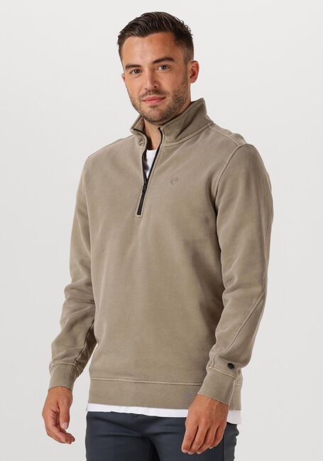 Beige CAST IRON Pullover REGULAR FIT PEACHED OVERDYE - large