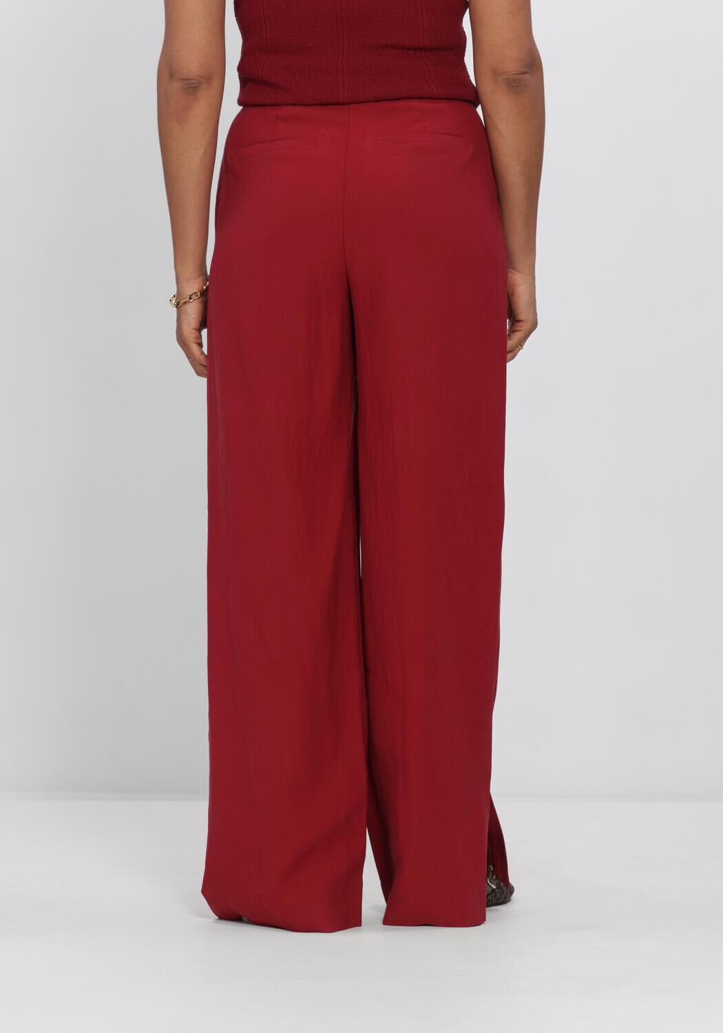 Rote MSCH COPENHAGEN Weite Hose MSCHKEELEY EDELMIRA HW PANTS - large