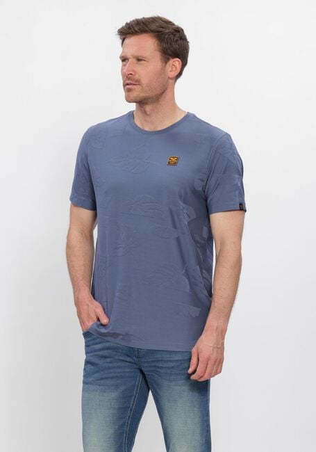 Blaue PME LEGEND Polo-Shirt SHORT SLEEVE R-NECK JACQUARD JERSEY - large