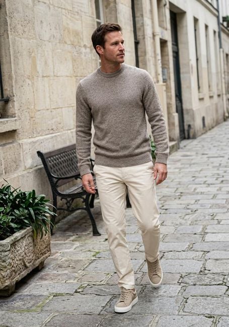Beige PROFUOMO Pullover PULLOVER CREW NECK WOOLBLEND - large