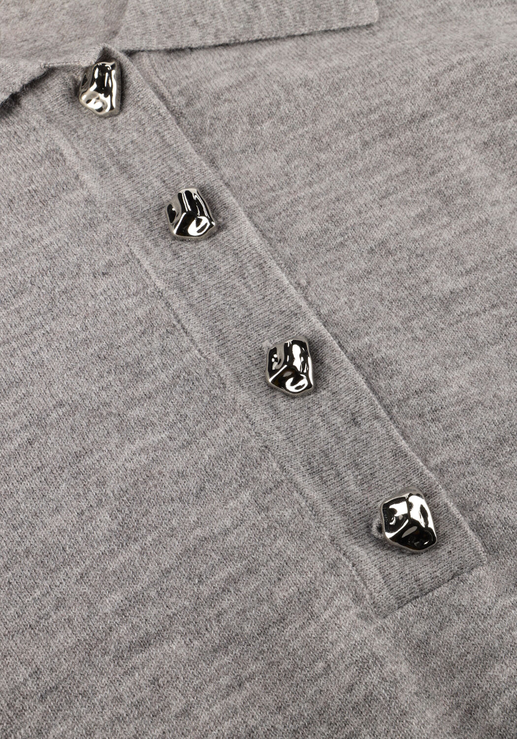 Graue CO'COUTURE Pullover MILA POLO KNIT - large