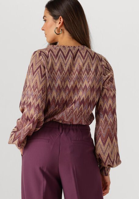 Mehrfarbige/Bunte SUMMUM Top TOP LONG SLEEVE ZIG ZAG LUREX - large