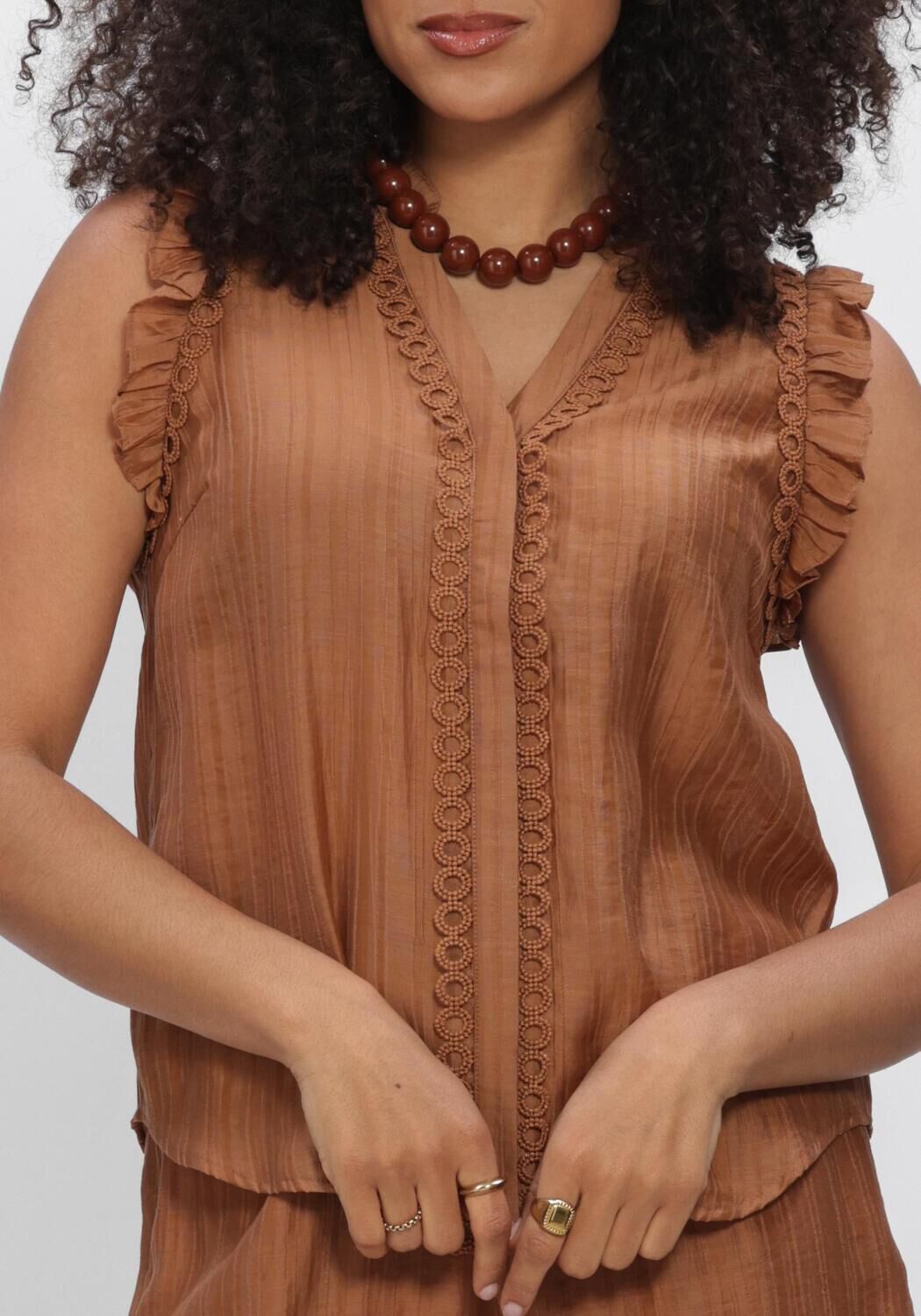 Braune CO'COUTURE Top REGGIECC FRILL TOP - large